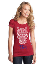 Load image into Gallery viewer, Junior Girl's Sketched Big Owl Fitted T-Shirt