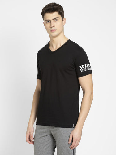 Left Sleeve Print SOFT BLEND V-NECK T-Shirt (WAHS)