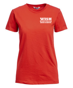 WISH Academy High School Fitted Crew Neck 100% Cotton T-Shirt