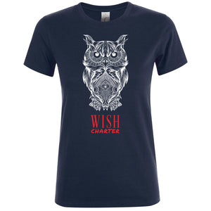 Sketched Big Owl Fitted (Girls' & Women's) T-Shirt
