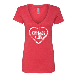 "KiNDNESS Club" V-Neck Girls'/Women's T-Shirt "Inspire Kindness in the World"... Adrien Murphy