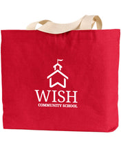 Load image into Gallery viewer, WISH Community Embroidered Cotton Canvas Jumbo Tote Bag