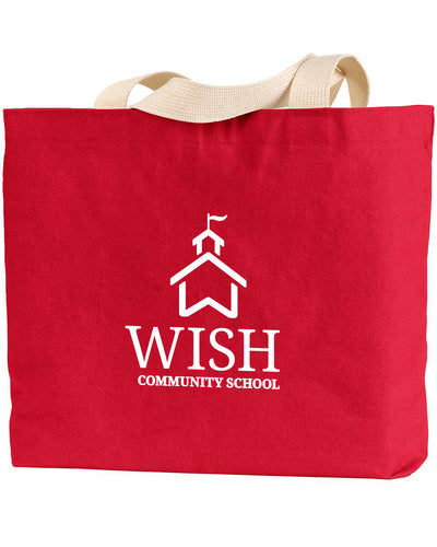 WISH Community Embroidered Cotton Canvas Jumbo Tote Bag