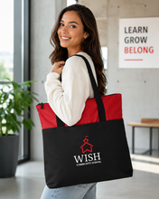 Load image into Gallery viewer, WISH Community Embroidered Zip-Top Tote