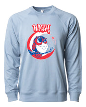 Load image into Gallery viewer, Owl on the Moon Crewneck Sweatshirt (MISTY BLUE)