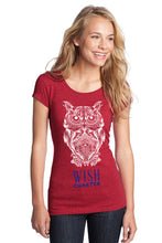 Load image into Gallery viewer, Junior Girl&#39;s Sketched Big Owl Fitted T-Shirt