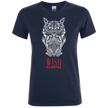 Load image into Gallery viewer, Sketched Big Owl Fitted (Girls&#39; &amp; Women&#39;s) T-Shirt
